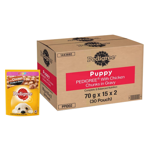 PEDIGREE Chicken Chunks Gravy Dog Food Pouch, 70g