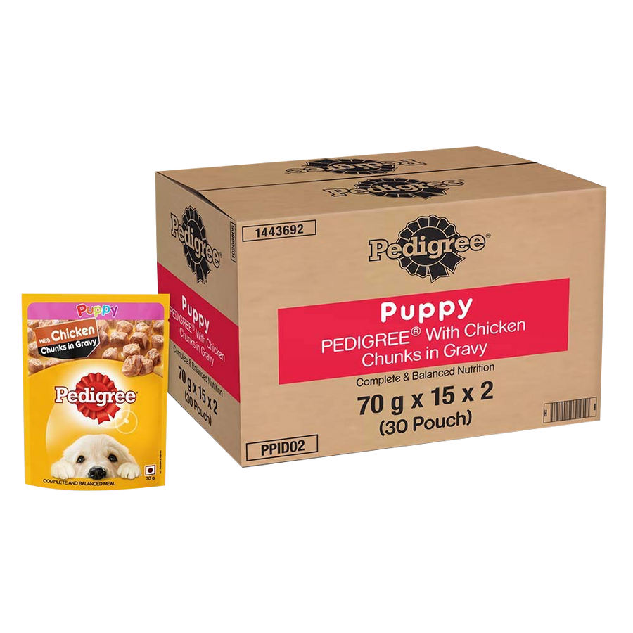 PEDIGREE Chicken Chunks Gravy Dog Food Pouch, 70g