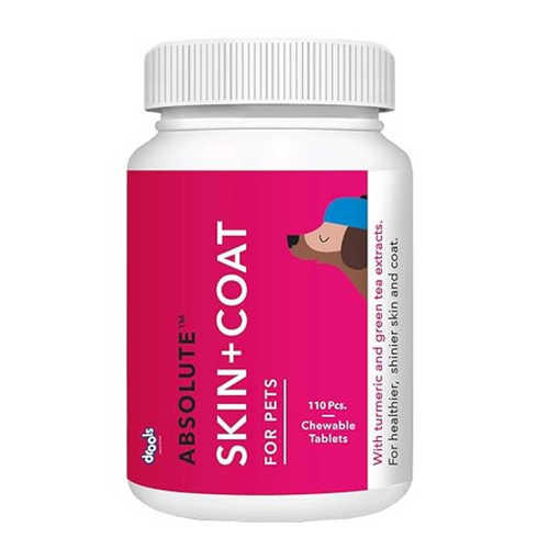 Drools Absolute Skin + Coat Tablet- Dog Supplement, 110 Pieces