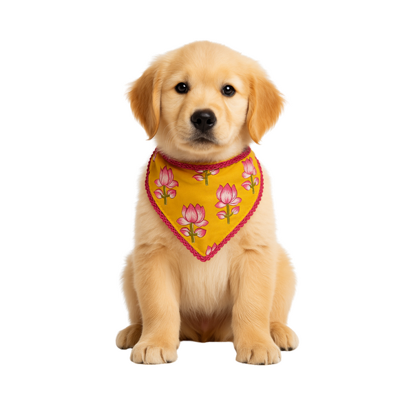 Furrfab Kamal Print Yellow Bandhana for Dogs & Cats Ingredients