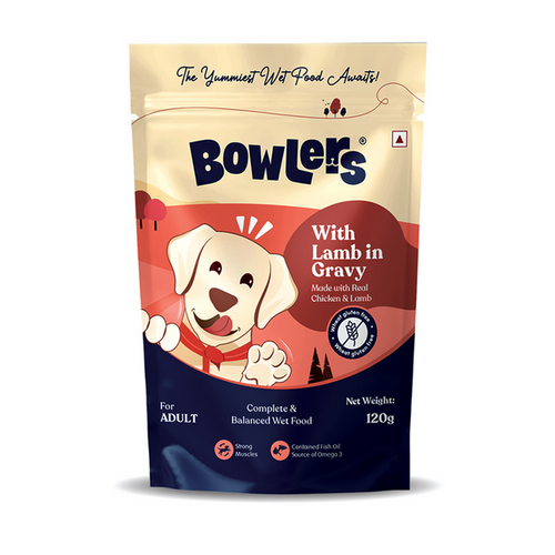 Bowlers Adult Wet Dog Food |Lamb in Gravy |80g (Pack of 48)