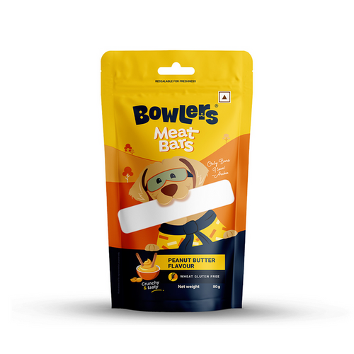 Bowlers Peanut Butter Flavour Meat Bars | Dog Treats. 80g