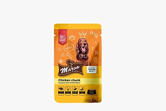 Marvo Adult Chicken Chunk Gravy Wet Food for Adult Dogs, 70g