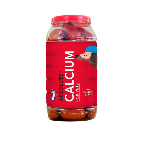 Drools Absolute Dog Supplement Calcium Sausage Jar - 32 Pieces Jar