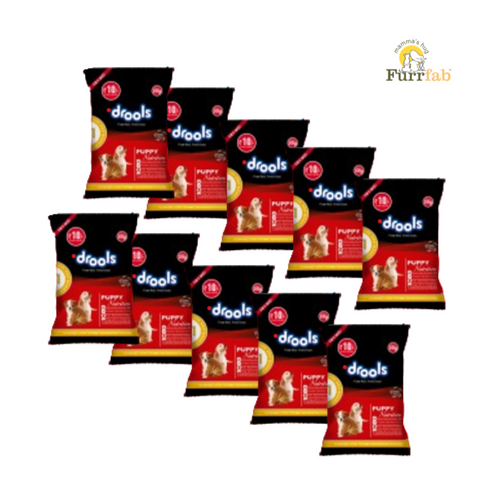 Drools Puppy Dry Dog Food, Chicken and Egg Flavor 40 gm (Pack of 10)