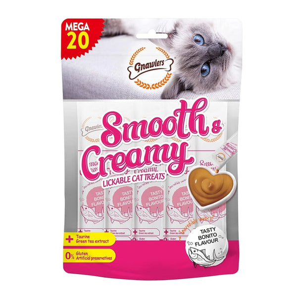 Gnawlers Bonito Flavor Cat Creamy Treat Pack of 20 Tubes, 60g Ingredients