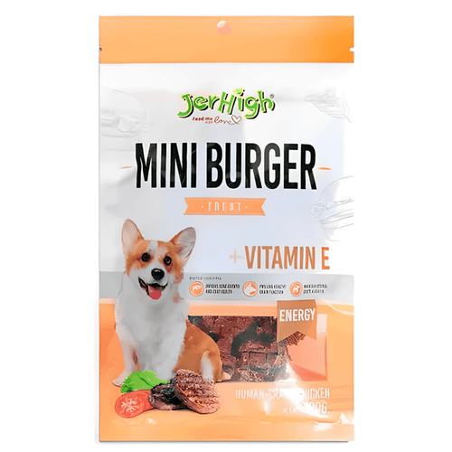 JerHigh Mini Burger Fully Digestible High Protein Treats for Dogs, 100gm