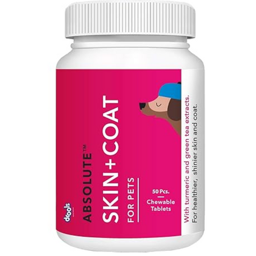 Drools Absolute Skin + Coat Tablet- Dog Supplement, 50 Pieces