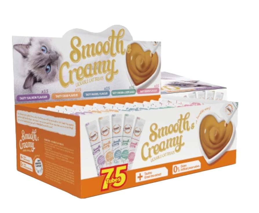Gnawlers Cat Smoothy Creamy Treat Box - 75 Tubes
