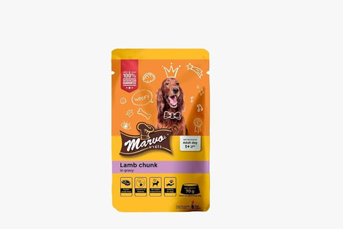 Marvo Adult Lamb Chunk Gravy Wet Food for Adult Dogs, 70g