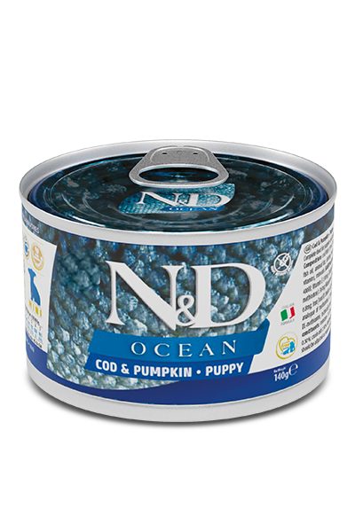 N&D Ocean COD Adult Mini Wet Dog Food. 140g (Pack of 3)