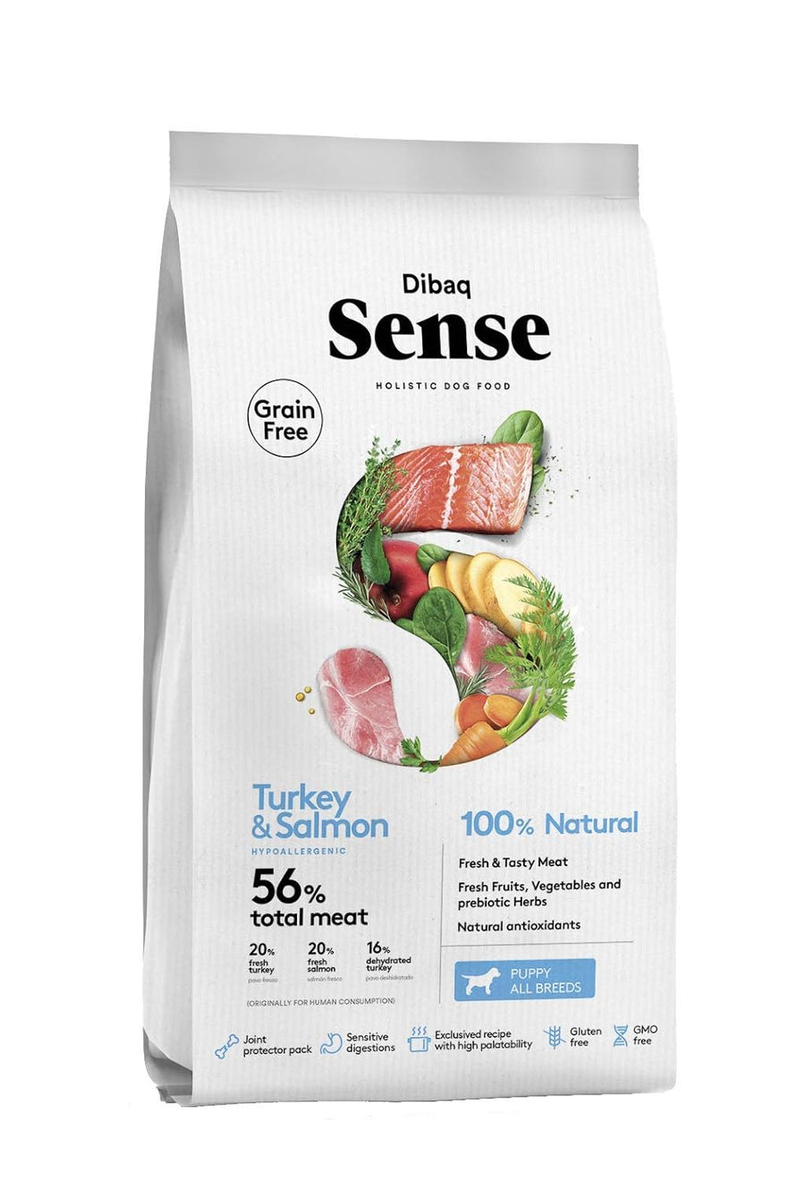 Dibaq Sense Puppy Grain Free Turkey and Salmon 56% Total Meat Dog Food