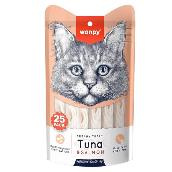 Wampy Creamy Treat -Tuna Salmon Flavor 25 Pc Pack, 350g Ingredients