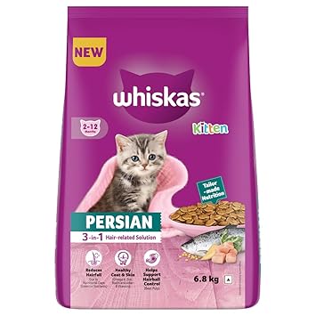Whiskas Persian Kitten 3 in 1 Hair Solution (2-12 Months) Dry Cat Food Ingredients