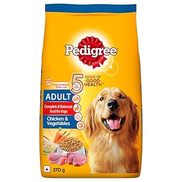 PEDIGREE Chicken and Vegetables for Adult Dogs Dry Food, 370g Ingredients