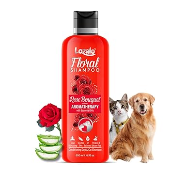 Lozalo Floral Rose Aromatherapy Pet Conditioning Shampoo- 500 ml for Dogs & Cats Ingredients