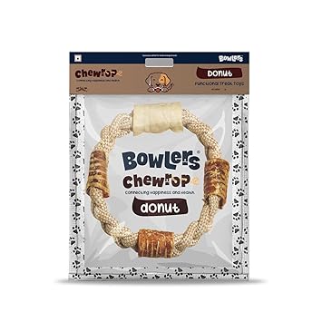 Bowlers Dog Treats Chewrope Donut | for Medium & Large Breeds, 230g