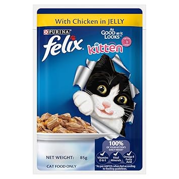 Purina Felix with Chicken in Jelly Wet Food for Kittens, 85g