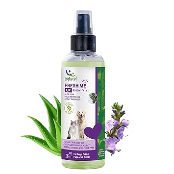 Natural Remedies Fresh Me Up Bloom Aloevera Mild Waterless Spray Cleanser for Dogs, Cats, 170 ml