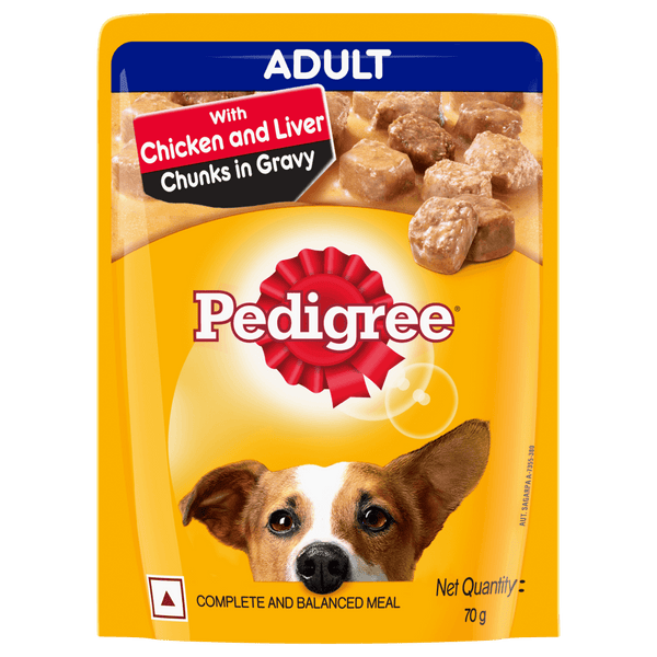 PEDIGREE Chicken & Liver Chunks in Gravy for Adult Dogs, 70g Ingredients