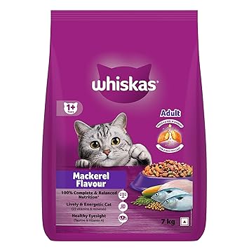Whiskas Adult (1+ Years) Dry Cat Food, Mackerel Flavour for Adult Cats
