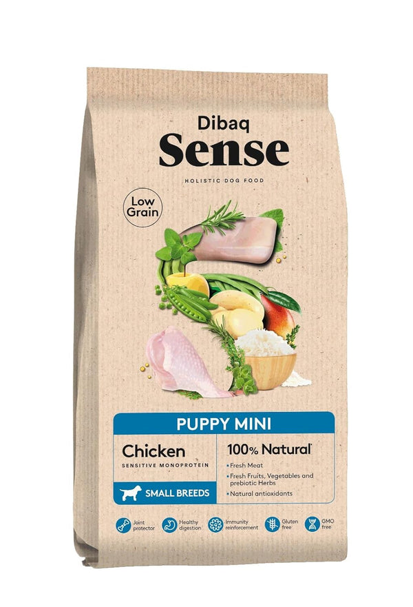 Dibaq Sense Low Grain Puppy Mini Food with Fresh Chicken Dog Food, 2kg Ingredients