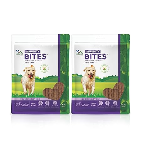 Natural Remedies Immunity Bites, Immune Health Treats Soft Chews Long Sticks Egg Flavour, 75g (Pack of 4) Ingredients