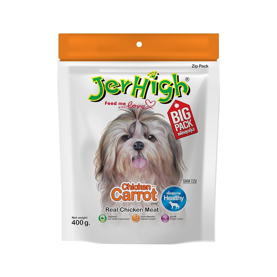 JerHigh Carrot Flavour High Protein Treats for Dogs Big Pack, 400g