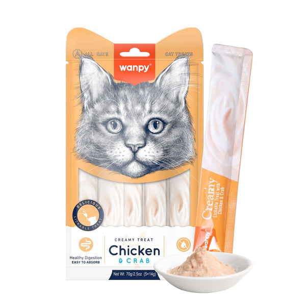 Wampy Creamy Treat for Cats - Chicken Crab Flavor, 70g Ingredients