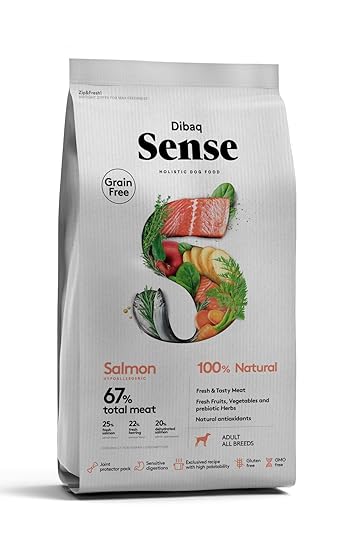 Dibaq Sense Adult Salmon 67% Total Meat Dog Food Ingredients
