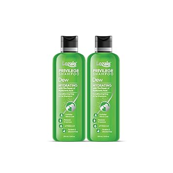 Lozalo Privilege Dew Hydrating Pet Conditioning Shampoo- 250 ml for Dogs & Cats (Pack of 2)