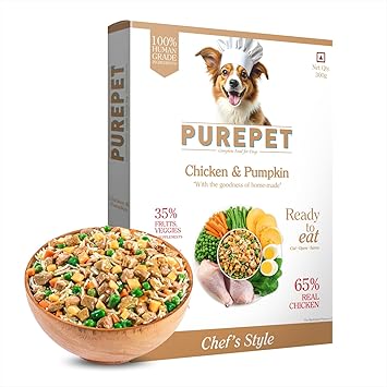 Purepet Fresh Dog Food Chicken & Pumpkin Biryani, for Adult & Puppy, 300gm (Pack of 2) Ingredients