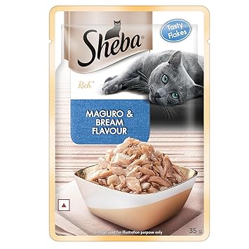 Sheba Rich Premium Adult (1+ Years) Wet Cat Food, Maguro & Bream Flavour, 35 g Pouch Ingredients