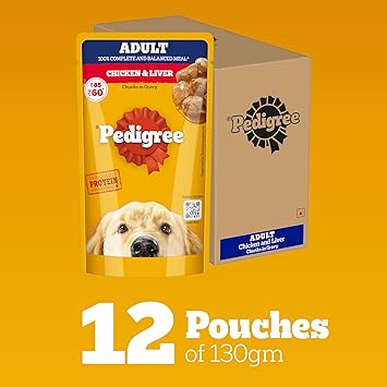 PEDIGREE Chicken Chunks Gravy Dog Wet Food Pouch 130 gm Ingredients