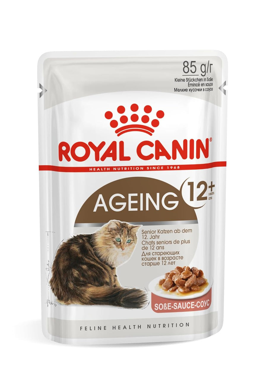 Royal Canin Senior Ageing 12+ Thin Slices in Gravy Wet Cat Food (85g x 12 Gravy Pouches)