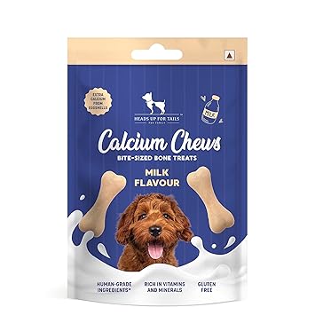 HUFT Calcium Chews Bite-Sized Bone Treats for Dogs Milk Flavour, 200gm