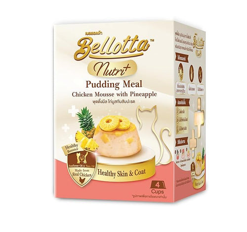 Bellotta Nutri+ Cat Pudding Meal, Chicken Mousse with Pineapple, Healthy Skin & Coat, 100g (Pack of 1)
