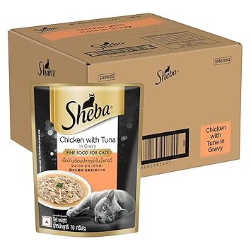Sheba Rich Premium Adult (+1 Year) Fine Wet Cat Food, Chicken With Tuna In Gravy Pouch (24 x 70g) Ingredients