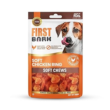 First Bark Soft Chicken Ring Jerky Soft Chews, 70g