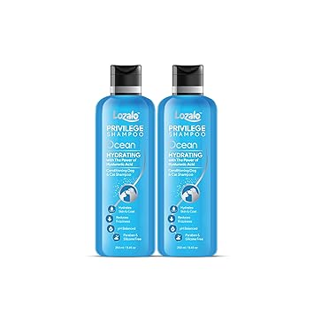 Lozalo Privilege Ocean Hydrating Pet Conditioning Shampoo- 250 ml for Dogs & Cats (Pack of 2)
