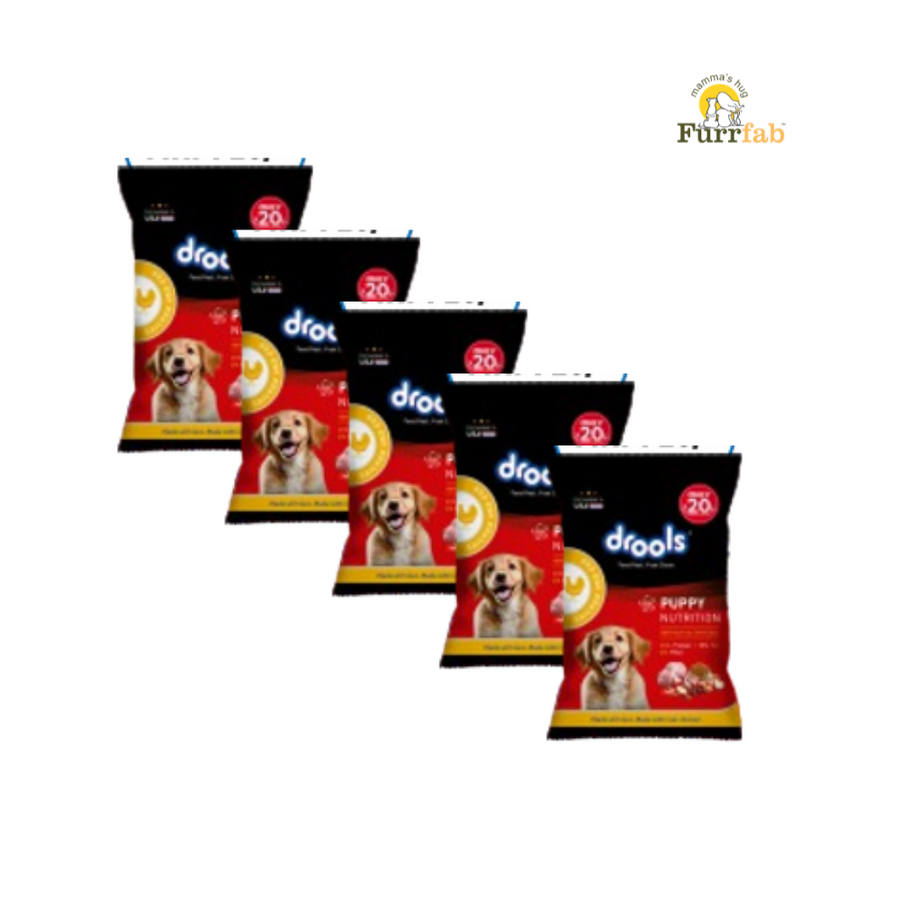 Drools Puppy Dry Dog Food, Chicken and Egg Flavor 80 gm (Pack of 5)