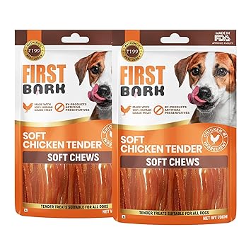 First Bark Soft Chicken Tender Jerky Soft Chews, 70g