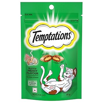 Temptations Crunchy Cat Treats, Seafood Medley Flavour, 85 g Ingredients
