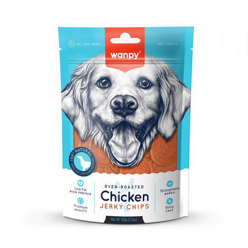 Wanpy Natural Dog Treat | Chicken Jerky Chips 100Gm (Pack of 2)