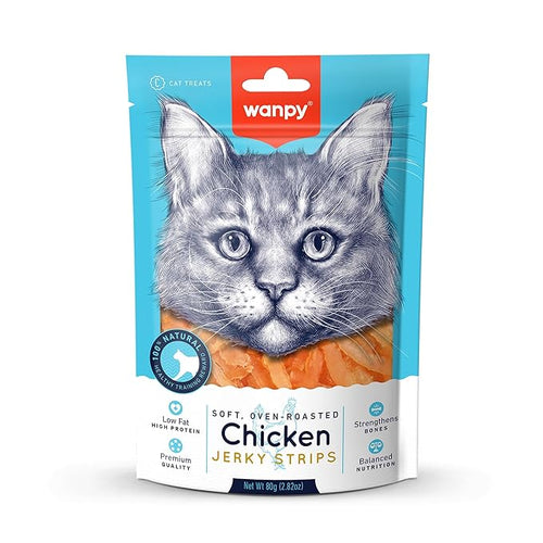 Wampy Cat Treat | Chicken Jerky Strips 80g (Pack of 2)