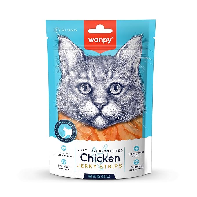Wampy Cat Treat | Chicken Jerky Strips 80g (Pack of 2)