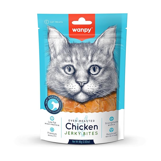 Wampy Cat Treat | Chicken Jerky Bites 80g (Pack of 1)