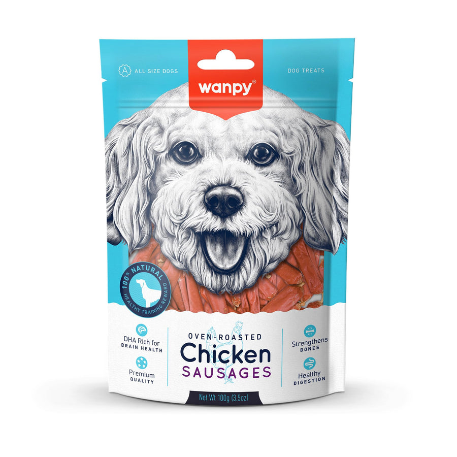 Wanpy Natural Dog Treat | Chicken Sausages 100Gm (Pack of 2)