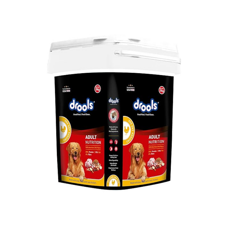 Drools Adult Dry Dog Food Chicken and Egg Inside Container 5Kg Pack