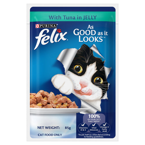 Purina Felix Adult Wet with Tuna in Jelly Wet Cat Food, 85g